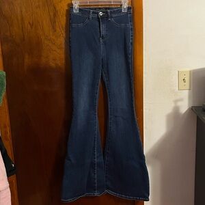 Elegant Dark Blue Flare Jeans